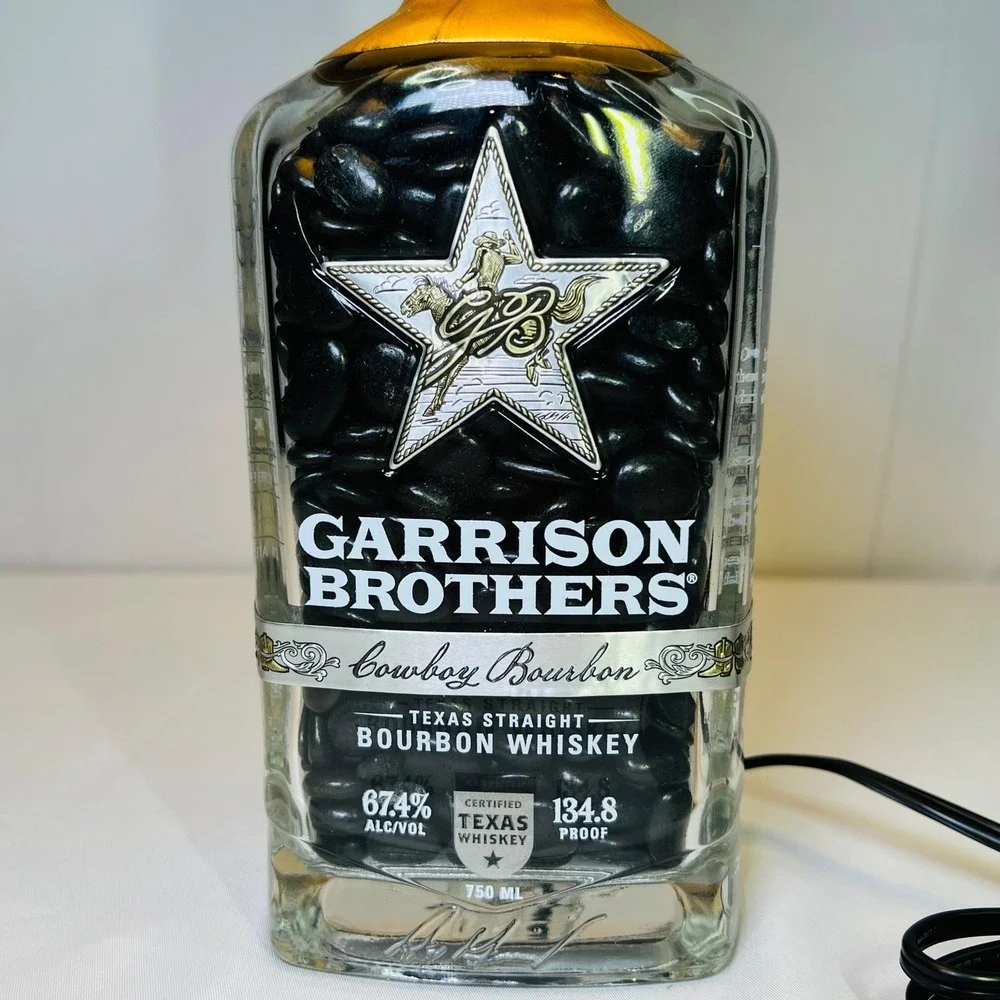 Garrison Brothers 2022 Cowboy Bourbon Bottle Lamp Black Shade Texas Whiskey